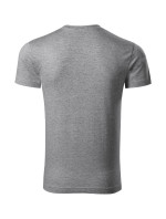 Slim Fit V-neck tričko pánské tmavě šedý melír