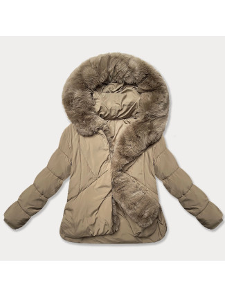 Béžová bunda typu "puffer" pro přechodné období J Style (16M9179-84)