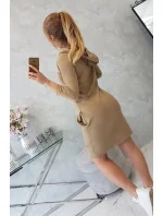 Velbloudí šaty s kapucí a kapsami
