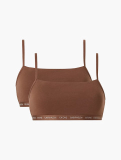 Dámská bralettka 2 pack 000QF6040E - W5K - Hnědá - Calvin Klein