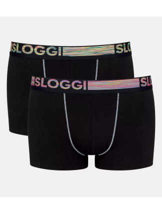 Pánské boxerky GO ABC Natural B Hipster 2P - BLACK - černé 0004 - SLOGGI