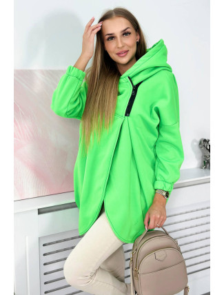 Bluza z krótkim suwakiem zielony neon