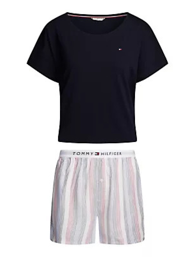 Dámské pyžamo SS PYJ SET WOVEN UW0UW052260U7 - Tommy Hilfiger