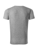 Heavy V-neck tričko unisex tmavě šedý melír