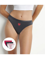 Dámské bavlněné kalhotky 3 ks DIM LES POCKETS COTTON SLIP 3x - DIM - černá