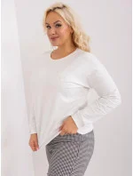 Ecru dámská halenka plus size s nášivkou