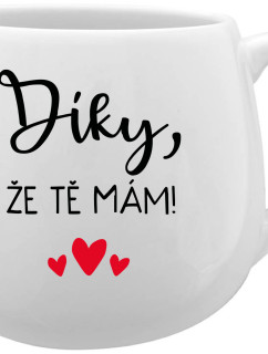 DÍKY, ŽE TĚ MÁM! - bílý keramický hrníček 300 ml