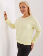 Světle žlutá halenka plus size s kulatým výstřihem