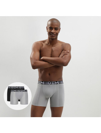 Pánské sportovní boxerky 2 ks DIM 3D FLEX AIR LONG BOXER 2x - DIM - šedá