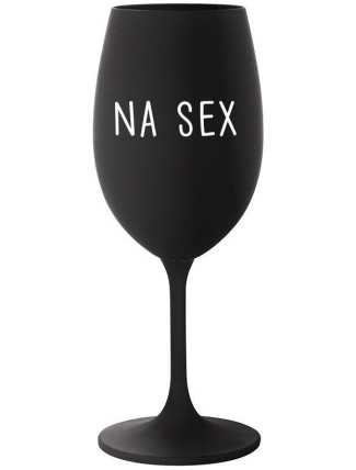 NA SEX - černá sklenice na víno 350 ml