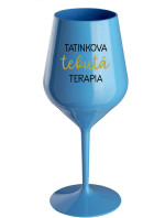 TATINKOVA TEKUTÁ TERAPIA - modrý nerozbitný pohár na víno 470 ml