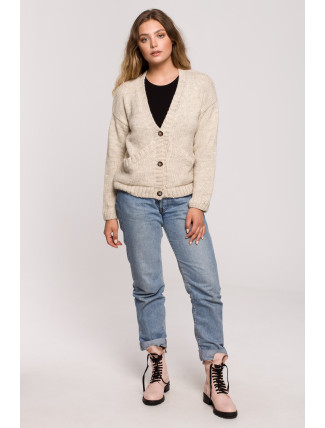 Dámský Cardigan BK074 Beige - BeWear