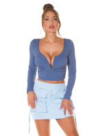 Sexy tričko Koucla Musthave Crop s výstřihem do V