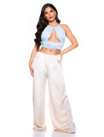 Sexy Crop Top s výřezem a řetízkovým držákem na krku