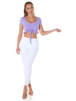 Trendy crop top ruched