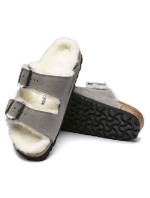 Birkenstock women's/men's insulated flip-flops Arizona Shearling Stone Coin suede with sheep's wool narrow narrow (1017403) dámské