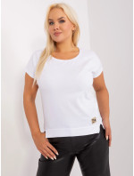 Bílá dámská halenka plus size s rozparky