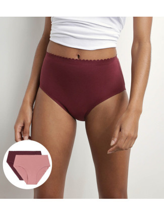 Dámské boxerky 2ks DIM BODY TOUCH HIGHWAIST BRIEF - DIM - fialová