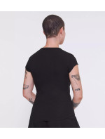 Dámské tričko GO Ribbed T-Shirt - BLACK - černé 0004 - SLOGGI