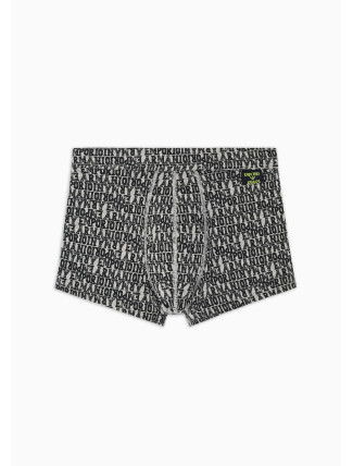 Pánské boxerky 112074 3F508 03348 šedé se vzorem - Emporio Armani