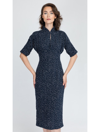 Benedict Harper Dress Lara Navy Blue/Dots