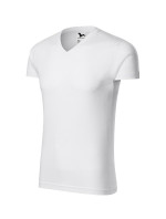 Slim Fit V-neck tričko pánské bílá