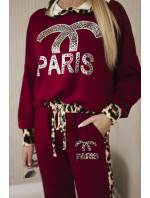 Set Paris Sweatshirt + Hose Burgundsko