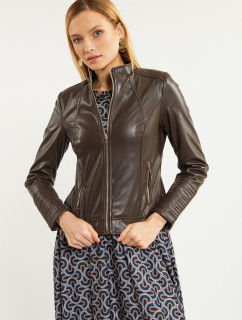 Bunda Monnari Biker Jacket With Stand-Up Collar Brown