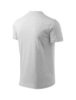 V-neck tričko unisex světle šedý melír