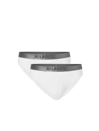 Pánské sportovní slipy z Pima bavlny ATLANTIC 2Pack - bílé