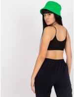 Černý sportovní crop top s vycpanými košíčky