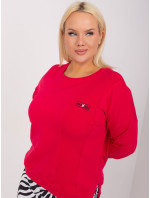 Červená halenka plus size s rozparky