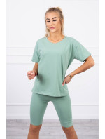 Set top+legíny tmavě mint