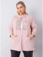 Tmavě růžová halenka plus size s nášivkami