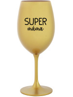 SUPER MÁMA - zlatá sklenice na víno 350 ml