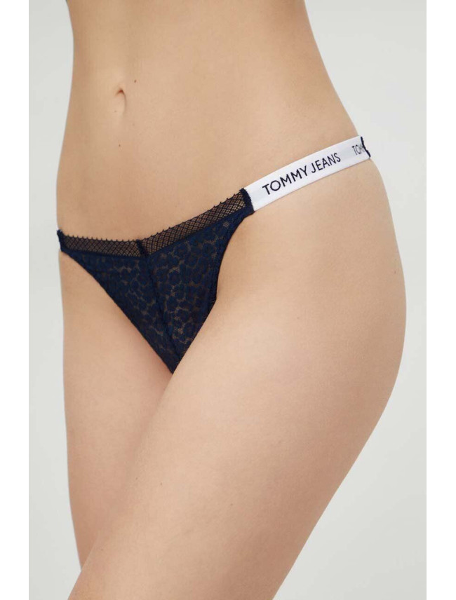 Dámská tanga HIGH LEG THONG UW0UW05160 C1G tm. modré - Tommy Hilfiger