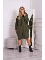 Oversize zateplená mikina v khaki barvě