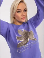 Fialová dámská halenka plus size s potiskem
