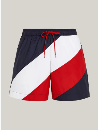 Pánské plavky UM0UM03261 DW5 tm. modré s pruhy - Tommy Hilfiger