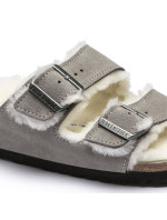 Birkenstock women's/men's insulated flip-flops Arizona Shearling Stone Coin semiš s ovčí vlnou regular wide (1017402) dámské