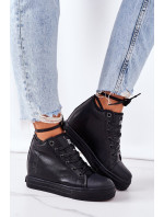 Leather Wedge Sneakers Big Star EE274127 Black