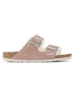 Birkenstock Arizona Suede Leather Shearling Pink Clay LAF insulated žabky úzké (1023258) dámské