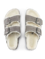 Birkenstock women's/men's insulated flip-flops Arizona Shearling Stone Coin semiš s ovčí vlnou regular wide (1017402) dámské