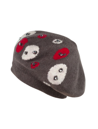 Art Of Polo Beret Cz13119 Tmavě béžová/červená