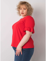 Červená halenka plus size Yareli