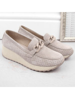 Kožené semišové polobotky Filippo W PAW507A beige