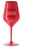 TATINKOVA TEKUTÁ TERAPIA - červený nerozbitný pohár na víno 470 ml