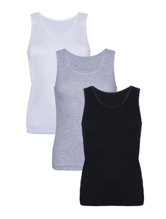 Dámská košilka Eldar 3Pack Camisole Clarissa Black/White/Grey