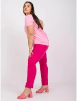 Světle růžová bavlněná halenka Celeste plus size