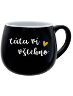 TÁTA VÍ VŠECHNO - černý keramický hrníček 300 ml